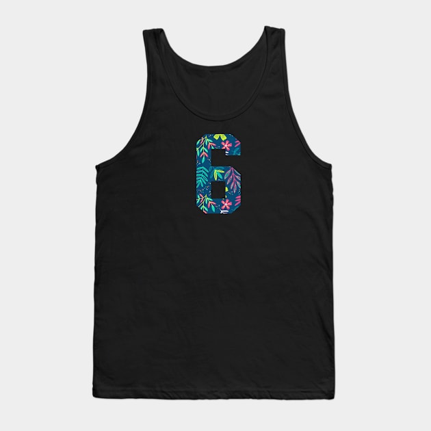 Floral Number 6 Tank Top by Ericokore